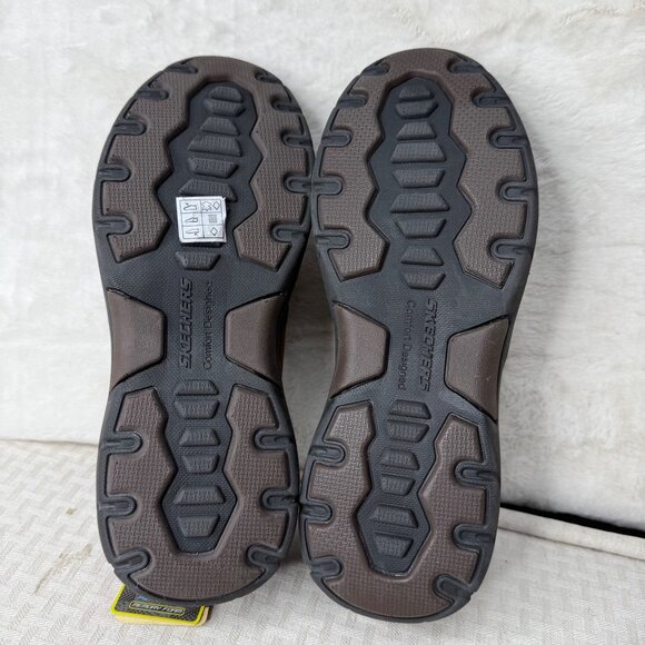 Skechers Mens Relaxed Fit Brown Leather Slip-Ons Size 11 Air-Cooled Memory Foam - Picture 7 of 9